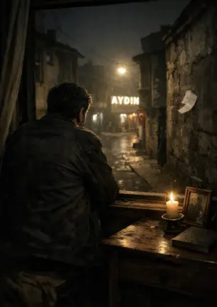 Gece, omuzlarına çökmüş eski bir keder gibi,Sokaklar sustu; ...